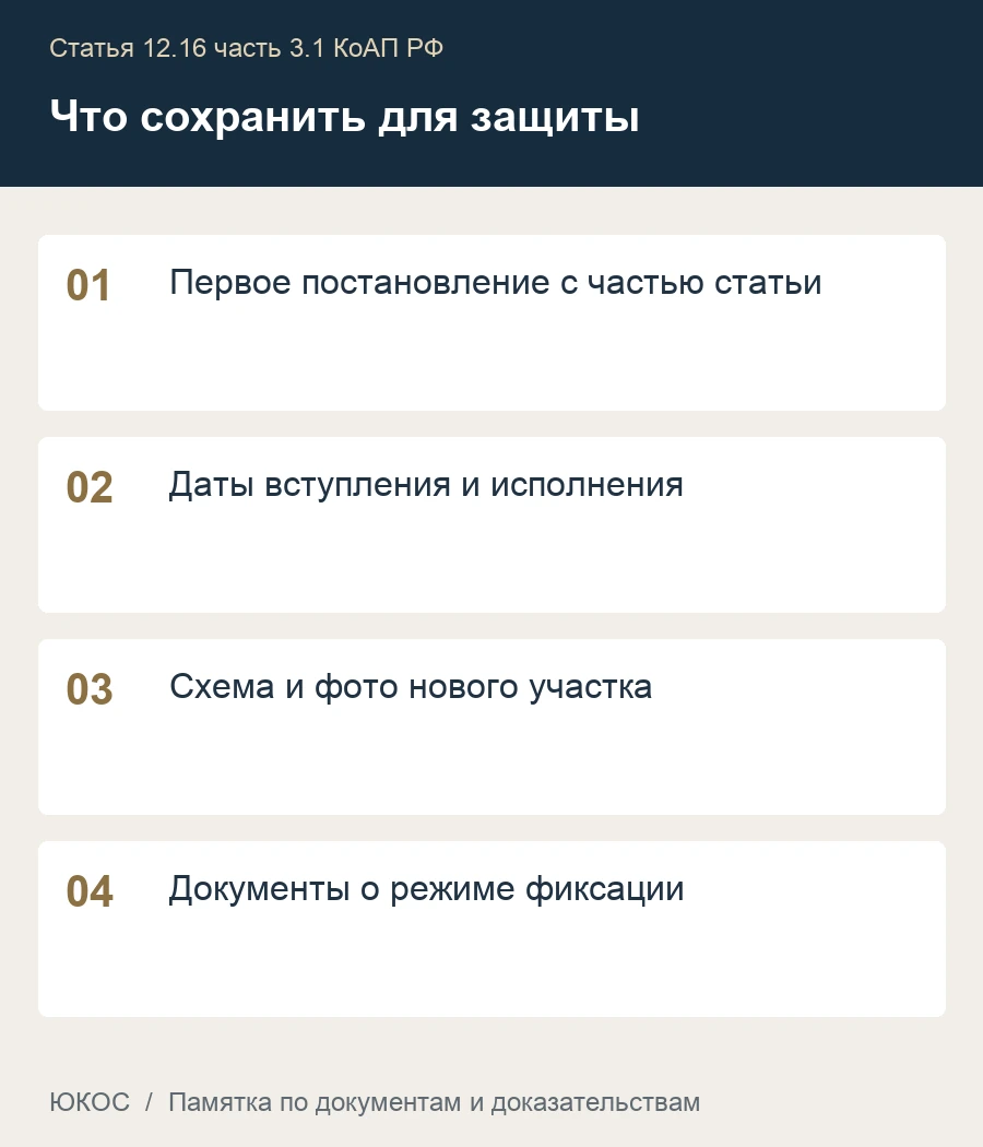 Повторная езда против одностороннего движения: проверяем риск лишения на год 1 Памятка: первое постановление с частью статьи, даты вступления и исполнения, схема и фото нового участка, документы о режиме фиксации