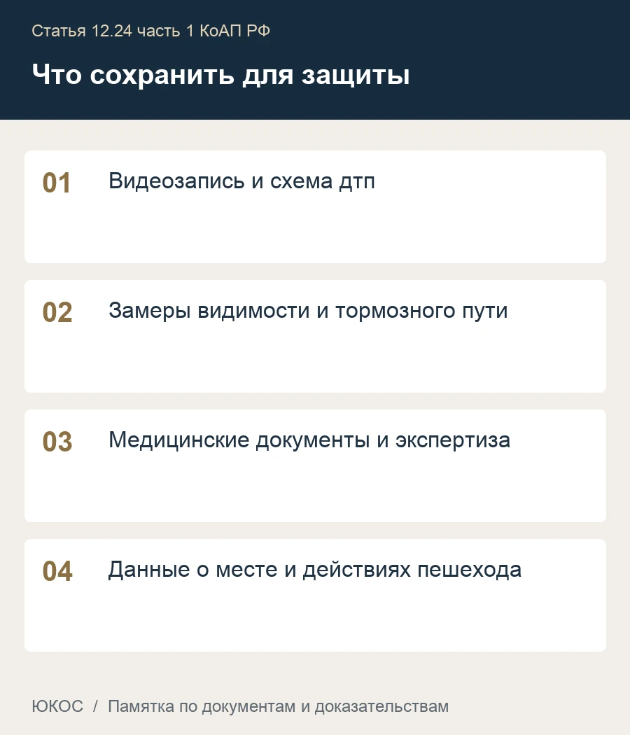 ДТП с лёгким вредом здоровью: почему наезд не означает автоматической вины водителя 1 Памятка: видеозапись и схема ДТП, замеры видимости и тормозного пути, медицинские документы и экспертиза, данные о месте и действиях пешехода