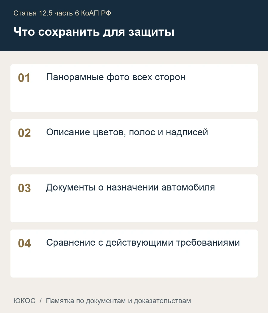 Окраска под оперативную службу: почему неполное сходство тоже опасно 1 Памятка: панорамные фото всех сторон, описание цветов, полос и надписей, документы о назначении автомобиля, сравнение с действующими требованиями
